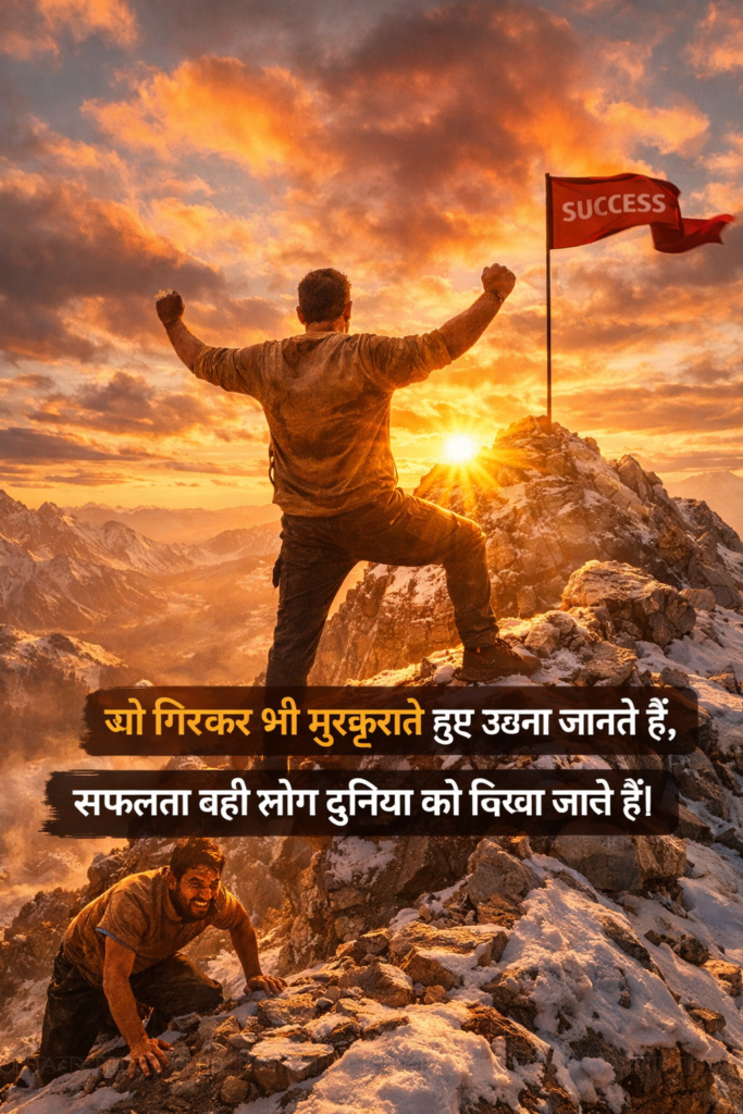 Motivational shayari 2 line for success in Hindi about hard work and achieving success