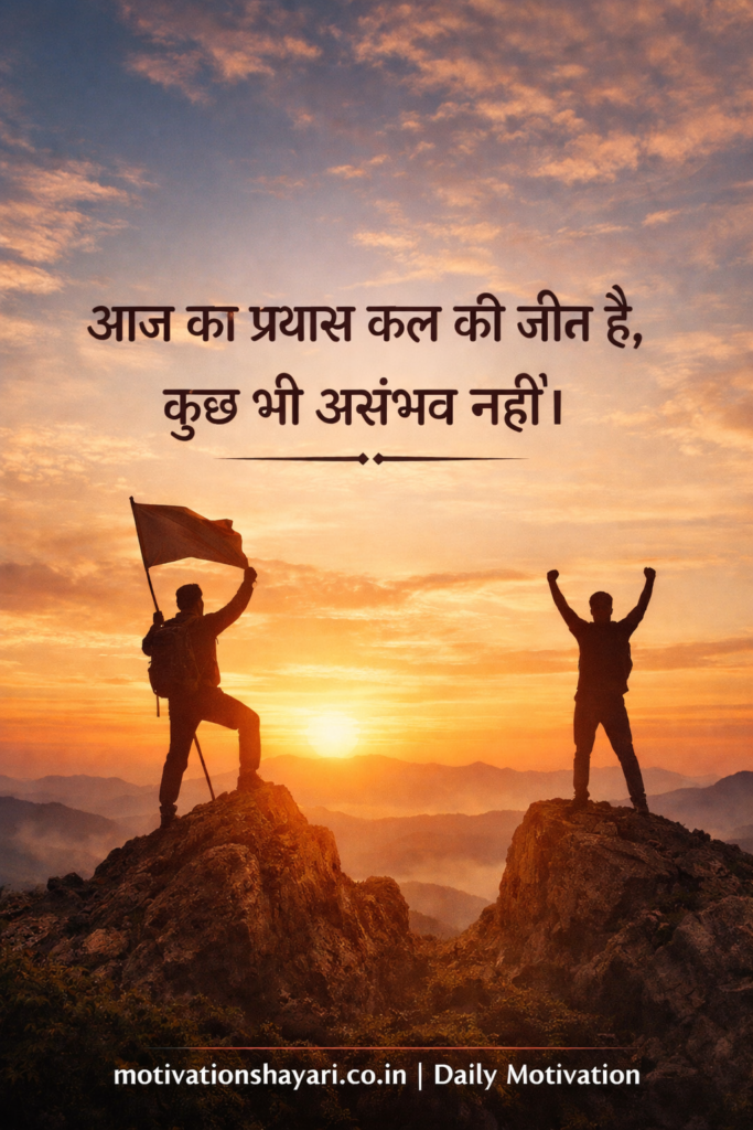 Motivational shayari 2 line for success in Hindi about hard work and achieving success