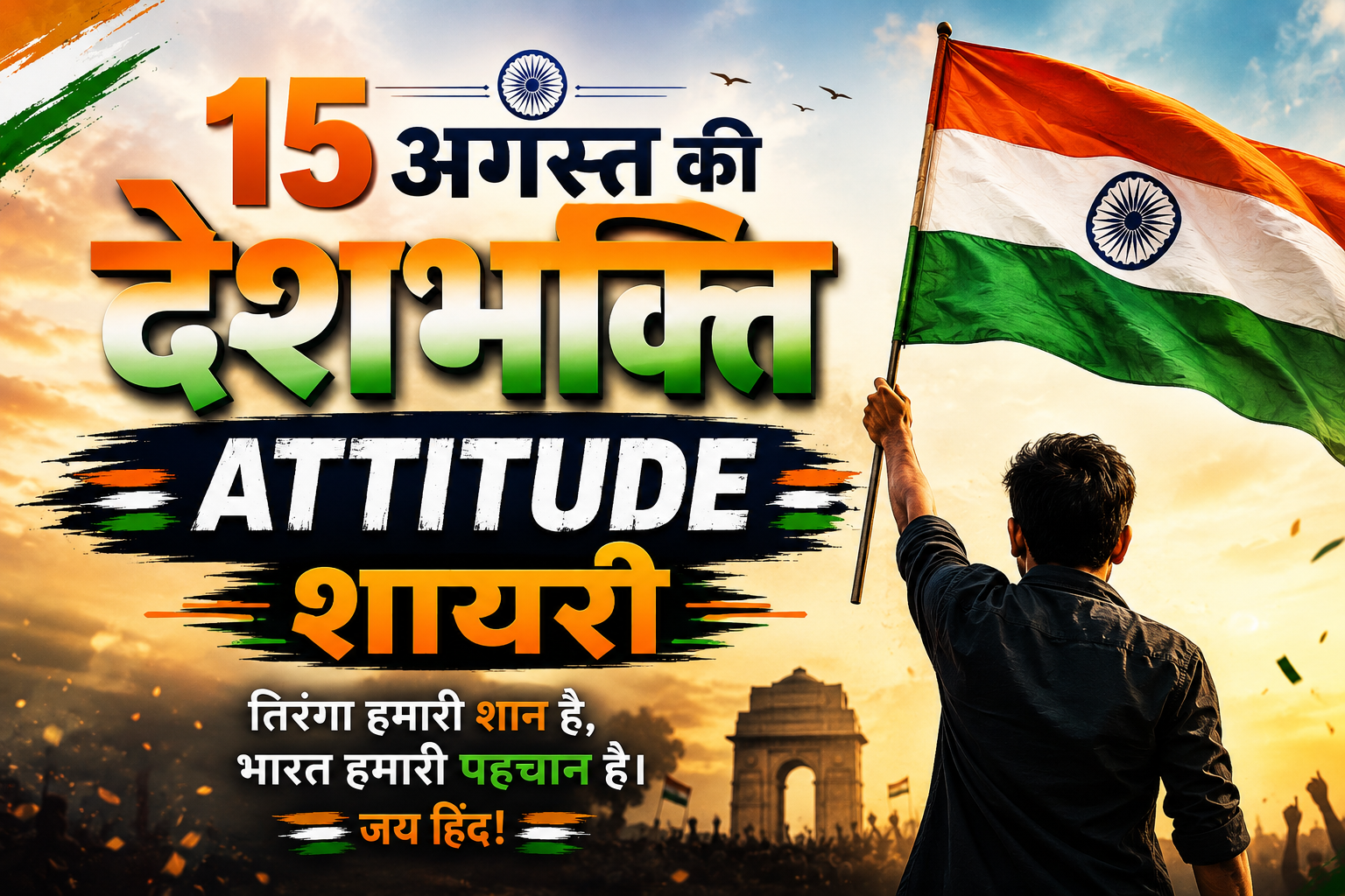 Top15 August ki Deshbhakti Motivational Attitude Shayari 15 अगस्त की देशभक्ति Shayari