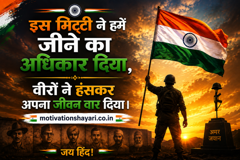 Top 50+ Motivational Desh Bhakti Shayari in Hindi 2026
